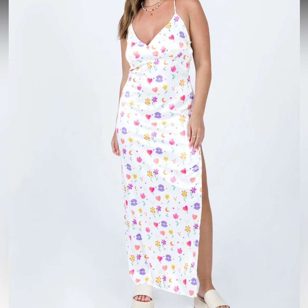 Princess Polly “my love” silk maxi dress with slit